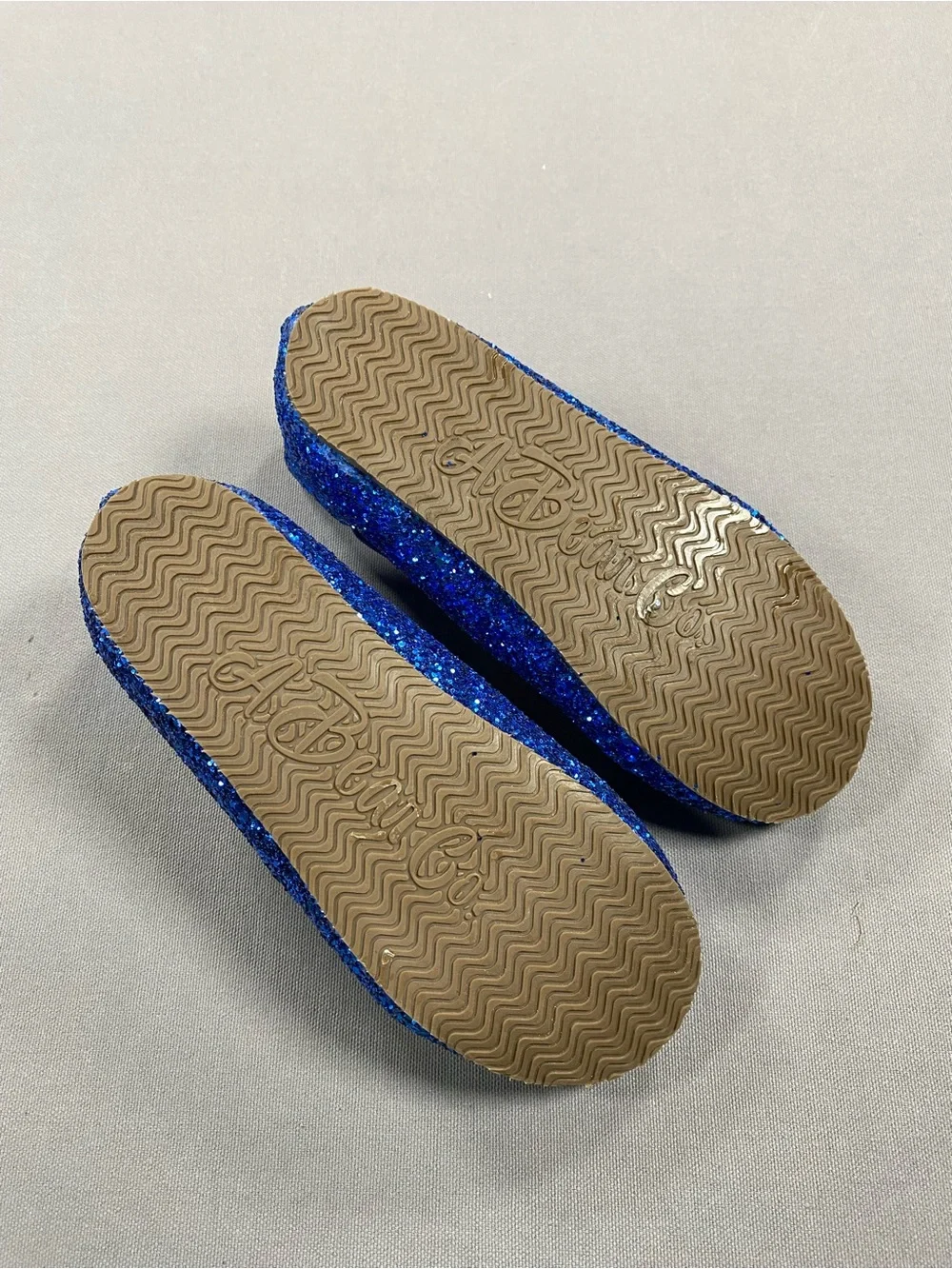 A Bear Co Girls' Sparkling Royal Blue Dress Flats with Crisscross Elastic Straps